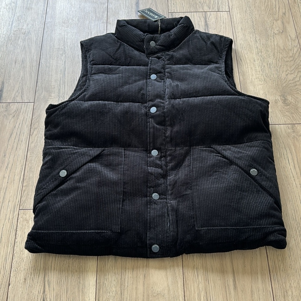 NWT Blank NYC Black Corduroy Sleeveless Puffer Jacket Women’s XL - Picture 2 of 5